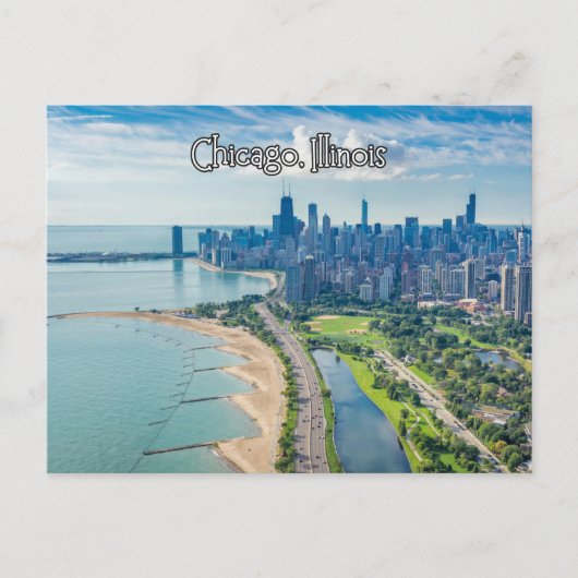 Chicago Illinois Lake Briefkaart (Voorkant)