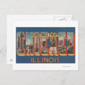 Chicago, Illinois - Large Letter Scenes 2 Briefkaart (Voorkant / Achterkant)