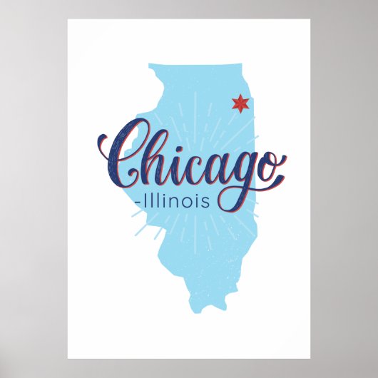 Chicago Illinois Map Poster (Voorkant)