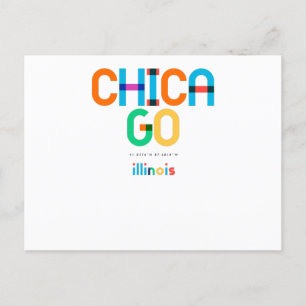 Chicago Illinois Mid Century, Pop Art, Briefkaart