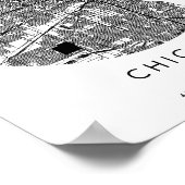 Chicago Illinois Minimal Modern Circle Street Map Poster (Hoek)
