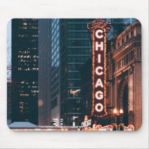 Chicago Illinois Neon Sign 's nachts Muismat