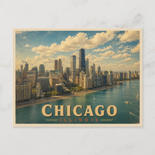 Chicago Illinois Reis in stijl Briefkaart