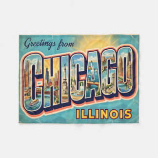 Chicago Illinois Reis naar het verleden Fleece Deken