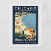  Chicago Illinois Retro Reizen Briefkaart (Voorkant)