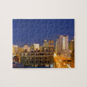Chicago, Illinois, silhouet gefotografeerd vanuit Legpuzzel