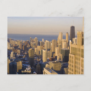 Chicago, Illinois, Silhouet vanaf de Sears Tower Briefkaart
