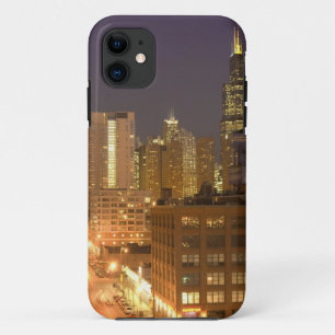 Chicago, Illinois, Silhouet vanaf West Loop om iPhone 11 Hoesje