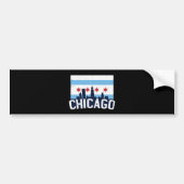 Chicago Illinois Skyline 4 Sterren  Bumpersticker (Voorkant)