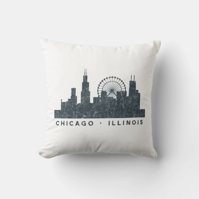 Chicago Illinois Skyline Architecture Art Gifts Kussen (Voorkant)
