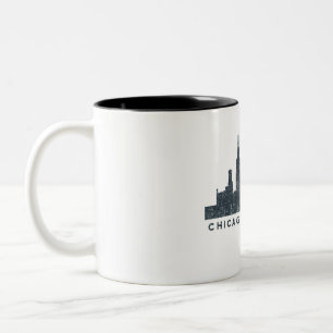 Chicago Illinois Skyline Architecture Art Gifts Tweekleurige Koffiemok
