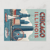 Chicago Illinois Skyline Briefkaart (Voorkant)
