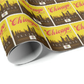 Chicago Illinois Skyline Cadeaupapier (Rol Hoek)
