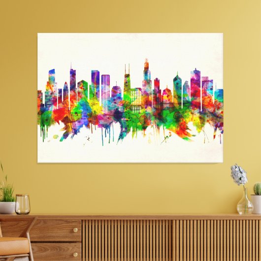 Chicago Illinois Skyline Canvas Afdruk (Insitu (Woonkamer))