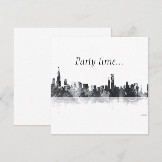 CHICAGO ILLINOIS SKYLINE - Invitation (Devant / Derrière)