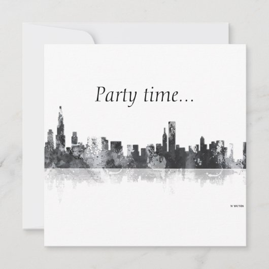 CHICAGO ILLINOIS SKYLINE - Invitation (Devant)