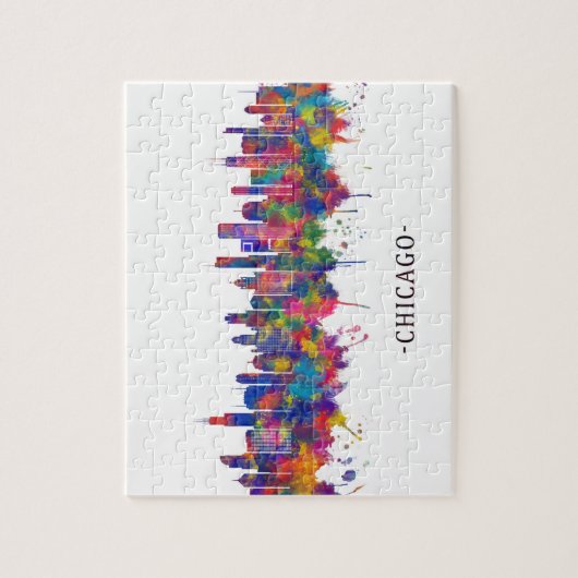 Chicago Illinois Skyline Legpuzzel (Verticaal)