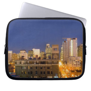 Chicago, Illinois, skyline-opname vanuit West Loop Laptop Sleeve
