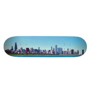 Chicago, Illinois Skyline Panorama Skateboard