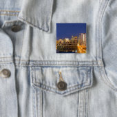 Chicago, Illinois, skyline shot van West Loop Vierkante Button 5,1 Cm (In situ)