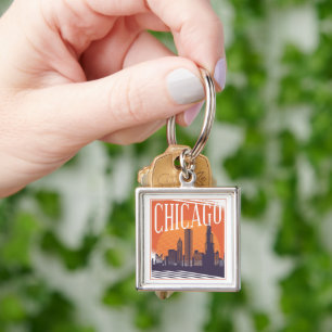 Chicago Illinois Skyline Sleutelhanger