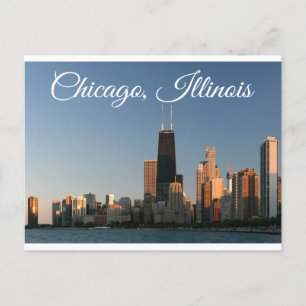 Chicago Illinois Skyline Sunrise Travel Post Card Briefkaart