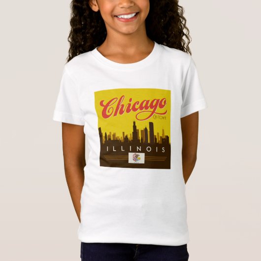 Chicago Illinois Skyline T-shirt (Voorkant)