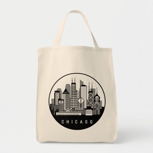 Chicago Illinois Skyline Tote Bag (Voorkant)