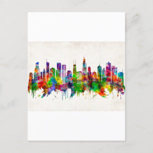 Chicago Illinois Skyline Uitnodiging Briefkaart
