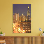 Chicago, Illinois, Skyline van West Loop bij Canvas Afdruk (Insitu (Woonkamer))