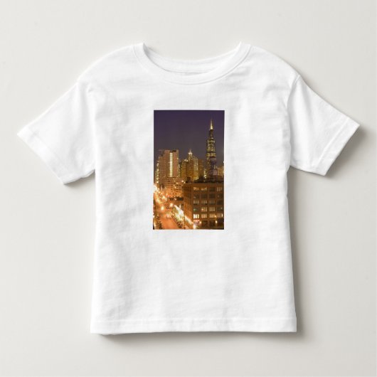 Chicago, Illinois, Skyline van West Loop bij Kinder Shirts (Voorkant)