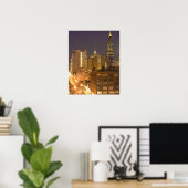 Chicago, Illinois, Skyline van West Loop bij Poster (Thuiskantoor)