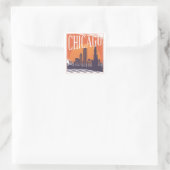 Chicago Illinois  Skyline Vierkante Sticker (Tas)