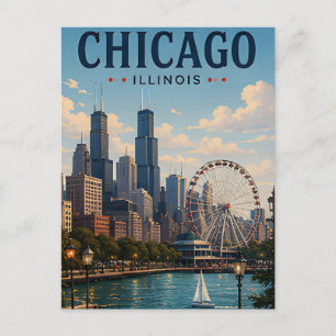 Chicago Illinois Stad Reizen Ontsnappen Briefkaart