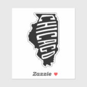 Chicago, Illinois State Outline - Amerika Reizen Sticker (Vel)
