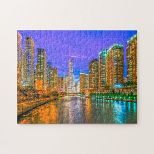 Chicago Illinois Straatbeeld. Legpuzzel (Horizontaal)