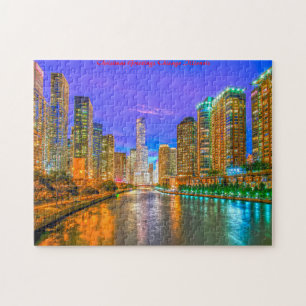 Chicago Illinois Straatbeeld. Legpuzzel