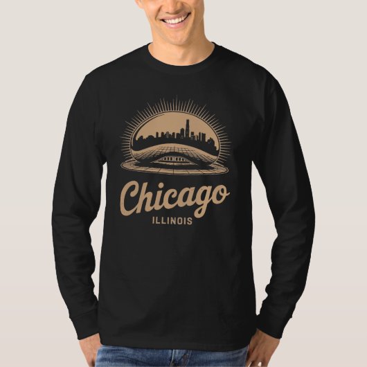 Chicago Illinois T-shirt met bonen (Voorkant)