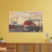 Chicago, Illinois/Train Canvas Afdruk (Insitu (Woonkamer))