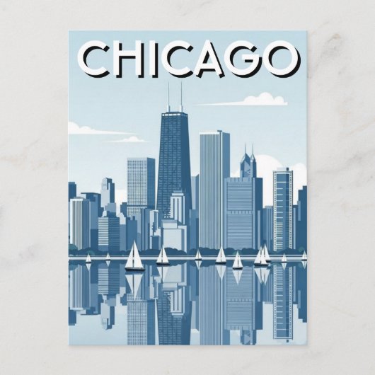 Chicago Illinois Travel Briefkaart (Voorkant)