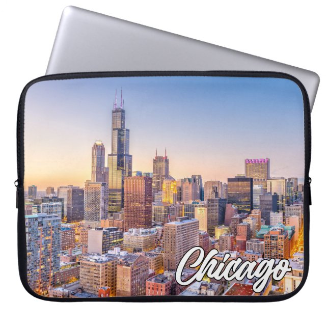 Chicago, Illinois, Verenigde Staten Laptop Sleeve (Voorkant)