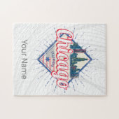 Chicago Illinois Verenigde Staten Retro Skyline Ve Legpuzzel (Horizontaal)