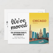 Chicago Illinois Vintage Nous avons déplacé carte  (Devant / Derrière)