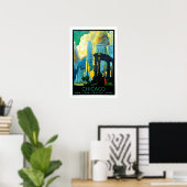 Chicago Illinois Vintage Travel Poster (Thuiskantoor)
