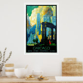 Chicago Illinois Vintage Travel Poster (Keuken)