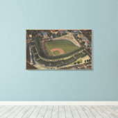Chicago, Illinois - Wrigley Field Cubs Canvas Afdruk (Insitu (Houten vloer))