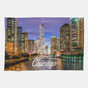 Chicago Illinos City 's nachts Theedoek