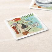 Chicago Illustrated Map Paper Onderzetter (Schuin)