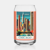 Chicago  Illustratie Blikvorm Glas (Voorkant)
