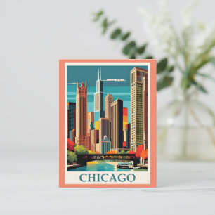 Chicago Illustratie Briefkaart